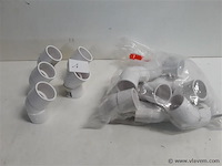 15 x bocht 45° 32 mm pvc lijmverbinding wit
