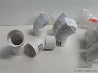15 x bocht 45° 32 mm pvc lijmverbinding wit - afbeelding 2 van  2
