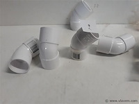 15 x bocht 45° 32 mm pvc lijmverbinding wit - afbeelding 2 van  2