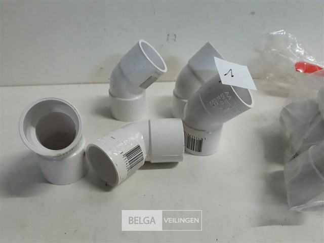 15 x bocht 45° 32 mm pvc lijmverbinding wit - afbeelding 3 van  3