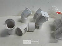 15 x bocht 45° 32 mm pvc lijmverbinding wit - afbeelding 3 van  3