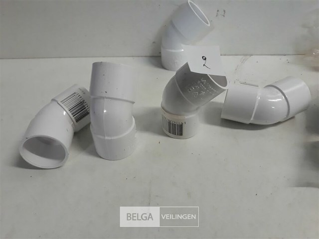 15 x bocht 45° 32 mm pvc lijmverbinding wit - afbeelding 3 van  3
