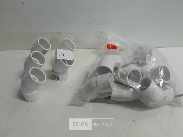 15 x bocht 45° 32 mm pvc lijmverbinding wit - afbeelding 2 van  3