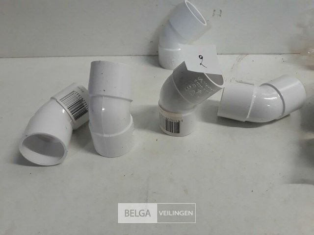 15 x bocht 45° 32 mm pvc lijmverbinding wit - afbeelding 3 van  3