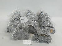 15 x hangdeco pvc koets zilver 2 assorti 9 x 7 cm