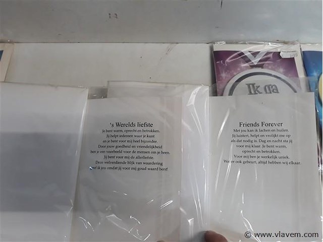 15 x kaart met enveloppe + button - afbeelding 2 van  2