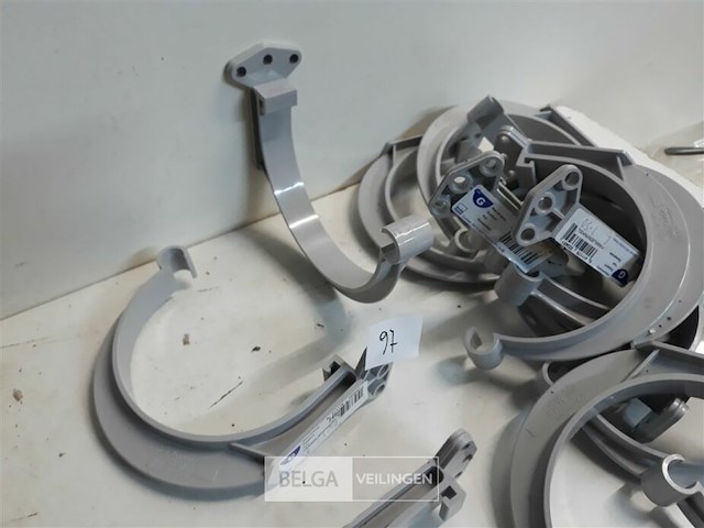 15 x ophangbeugel 125mm licht grijs pvc regenafvoer - afbeelding 3 van  3