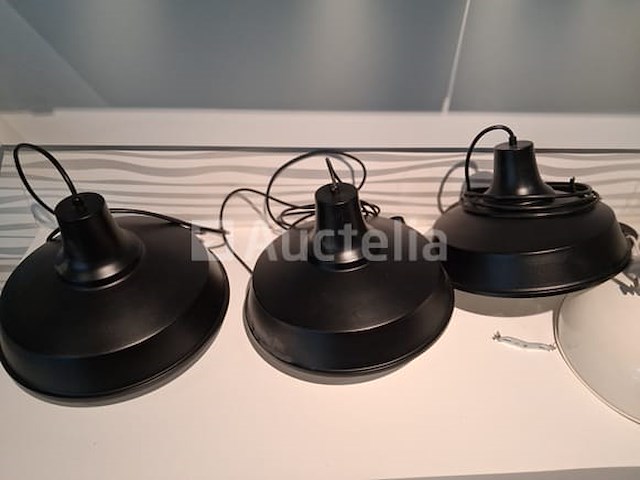 15 zwarte koepel-pendelarmaturen - afbeelding 3 van  4