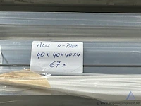 150 aluminium profielen. onder andere u-profielen met afmetingen 40x40x40x4 mm - afbeelding 3 van  3