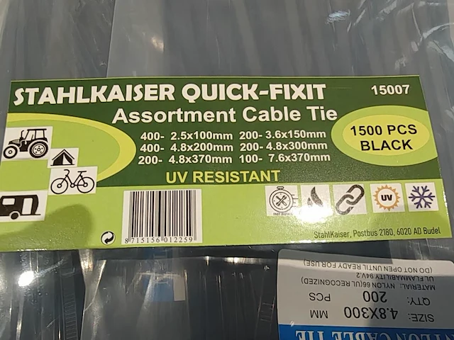 1500 delige kabelbinder assortiment - afbeelding 4 van  10
