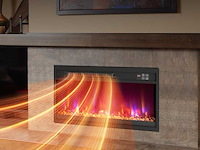 1500 w wandgemonteerde elektrische open haard - zwart - afbeelding 1 van  7