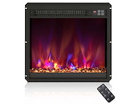 1500 w wandgemonteerde elektrische open haard - zwart - afbeelding 2 van  7
