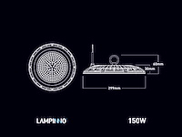 150w 4000k led ufo highbay waterdicht met lens(8x) - afbeelding 7 van  7