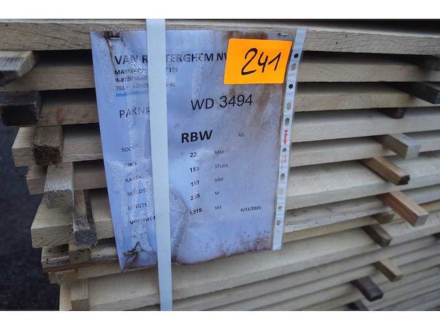 1,52 m³ eiken planken 22mm - afbeelding 2 van  4