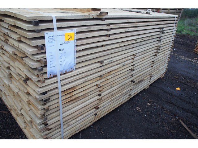 1,57 m³ eiken planken 22mm - afbeelding 1 van  4