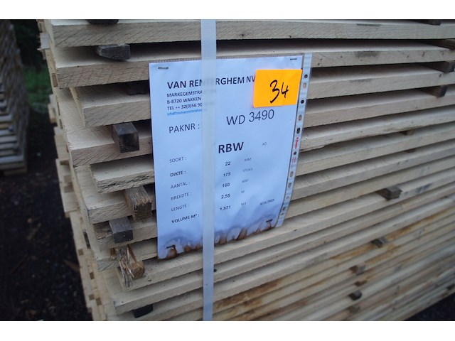 1,57 m³ eiken planken 22mm - afbeelding 2 van  4