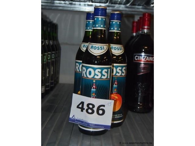 15x fles aperitief, rossi, 75cl - afbeelding 1 van  2
