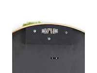 (15x) moscirkel 75 cm kleur limoengroen / aluminium frame met hout look wanddecoratie - afbeelding 5 van  5