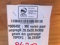 (15x) red class wood paal 20x20x300cm - afbeelding 7 van  15