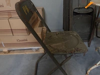 15x vintage metalen klapstoel & 1x tafel - afbeelding 2 van  6