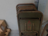 15x vintage metalen klapstoel & 1x tafel - afbeelding 4 van  6