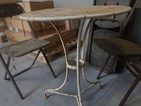 15x vintage metalen klapstoel & 1x tafel - afbeelding 6 van  6