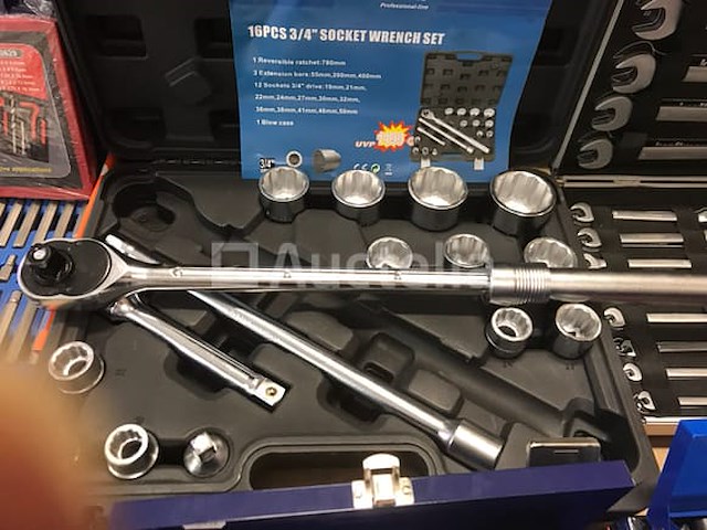 16 delige zware doppens set met telescopische ratel, uitdraai set voor bouten en moeren , kracht set dolle bout en moer verwijderaar en betonschaar 24 inch heavy duty - afbeelding 1 van  9