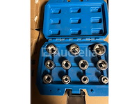 16 delige zware doppens set met telescopische ratel, uitdraai set voor bouten en moeren , kracht set dolle bout en moer verwijderaar en betonschaar 24 inch heavy duty - afbeelding 2 van  9