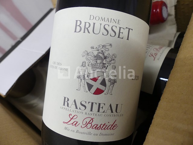 16 dozen van 6 flessen rasteau rode wijn domaine brusset la bastide - afbeelding 3 van  3