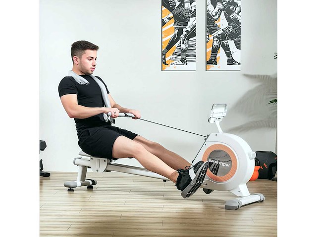 16-lagige magnetische roeimachine met lcd-scherm en telefoonhouder, verticale opslag - afbeelding 2 van  7