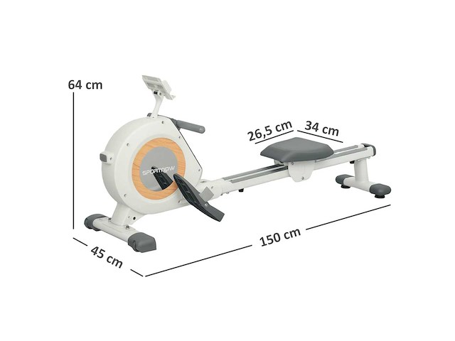 16-lagige magnetische roeimachine met lcd-scherm en telefoonhouder, verticale opslag - afbeelding 4 van  7