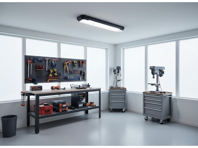 16 x 120cm pro dubbele led tl t8 armaturen waterdicht donkergrijs met reflector - afbeelding 1 van  9