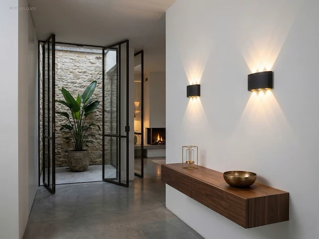 (16 x) 16 x 6w led wandlamp zes licht zwart warm... - afbeelding 3 van  9