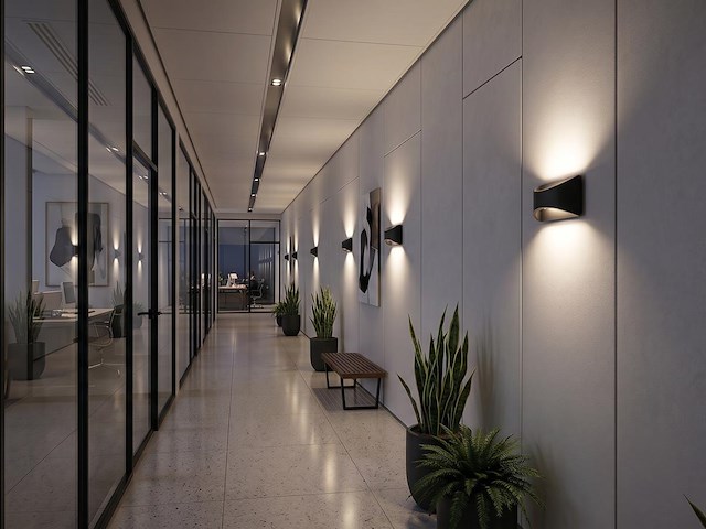 16 x 7.5w led wandlamp design zand zwart warm wit - afbeelding 4 van  9