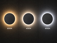 16 x 8.5w led wandlamp rond design 3in1 kleur cct zand zwart - afbeelding 8 van  8