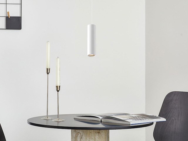 16 x gu10 decoratief hanglamp cilinder 24cm zand wit - afbeelding 5 van  6