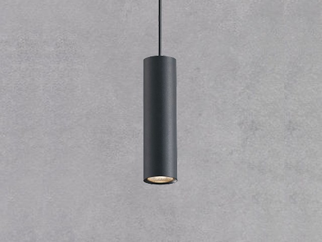 16 x gu10 decoratief hanglamp cilinder 24cm zand zwart - afbeelding 3 van  5