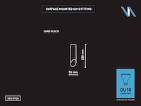 16 x gu10 opbouw design armatuur cilinder zand zwart 22cm - afbeelding 9 van  9