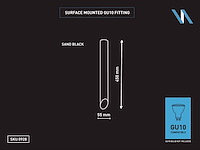 16 x gu10 opbouw design armatuur cilinder zand zwart 45cm - afbeelding 5 van  5