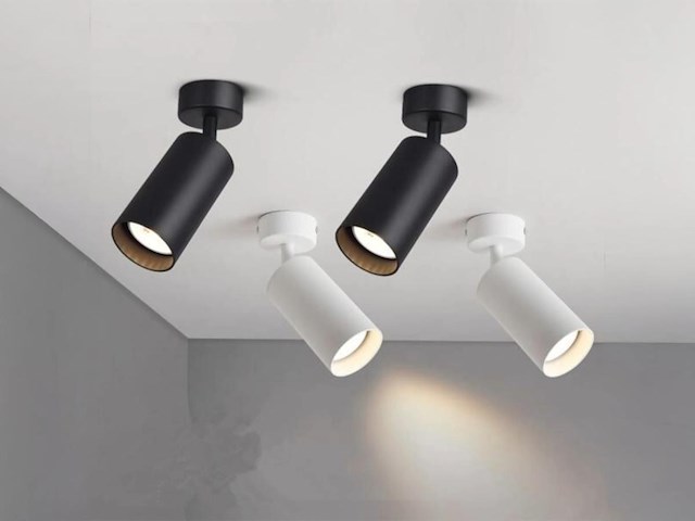 16 x gu10 opbouwspot armatuur cilinder zand wit draaibaar - afbeelding 4 van  7