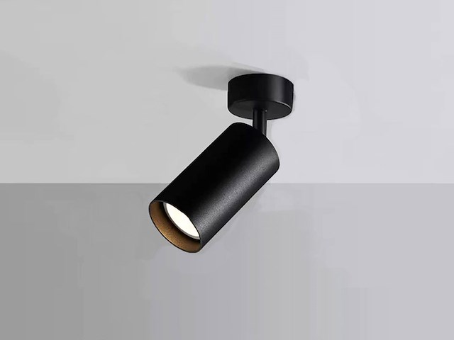 16 x gu10 opbouwspot armatuur cilinder zand zwart draaibaar - afbeelding 2 van  8