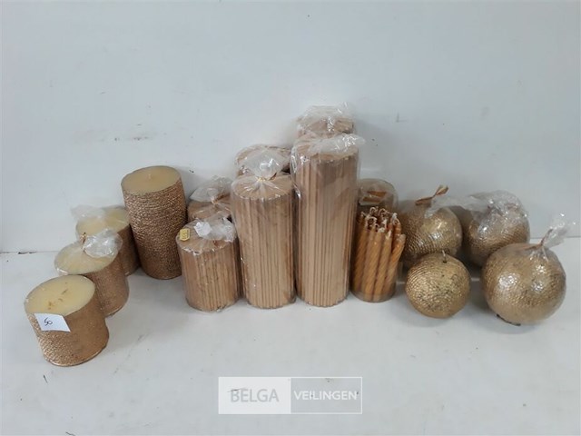 16 x kaarsen mix goud kleur - afbeelding 2 van  3