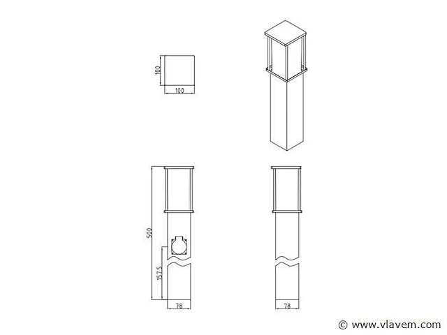 16 x keni 50 buiten lamp schuko zwart - afbeelding 4 van  6