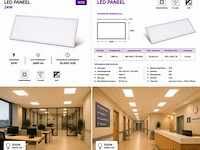 16 x led paneel 24w – 3000k warm wit - 595x295mm – ip20 – zodiac-24 - afbeelding 5 van  5