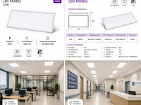 16 x led paneel 24w – 4200k neutraal wit - 595x295mm – ip20 – zodiac-24 - afbeelding 1 van  5