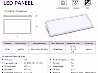 16 x led paneel 24w – 4200k neutraal wit - 595x295mm – ip20 – zodiac-24 - afbeelding 5 van  6