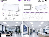16 x led paneel 24w – 6400k koud wit - 595x295mm – ip20 – zodiac-24 - afbeelding 5 van  5