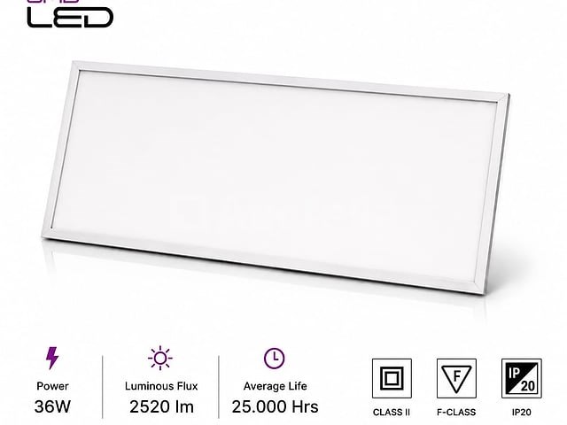 16 x led paneel 36w – 3000k warm wit - 1195x295mm – ip20 – zodiac-36 - afbeelding 3 van  5