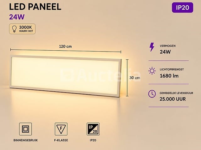16 x led paneel 36w – 3000k warm wit - 1195x295mm – ip20 – zodiac-36 - afbeelding 4 van  5