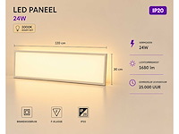 16 x led paneel 36w – 3000k warm wit - 1195x295mm – ip20 – zodiac-36 - afbeelding 1 van  5